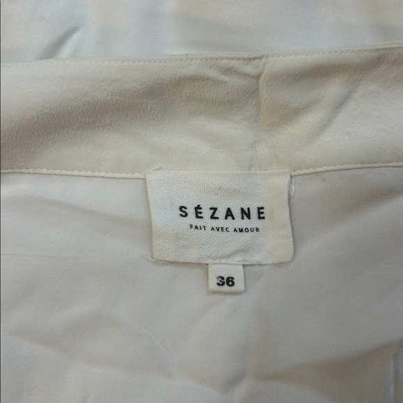 SEZANE- Adriana Skirt in Ecru. 100% Silk!  Lined wrap-around. Size 4. Gorgeous! - Picture 6 of 7